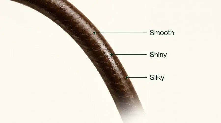 Healthy hair strand - smooth, shiny, silky